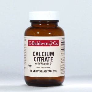 Baldwins Calcium Citrate With Vitamin D 60 Vegetable Tablets