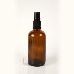 Alpha Amber Glass Bottles With Lotion Pump 100ml