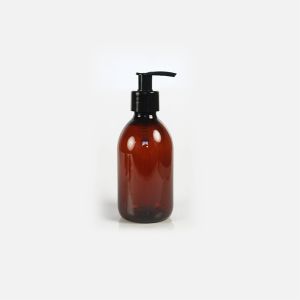 Plastic Amber (PET) Bottle With Pump Top 250ml