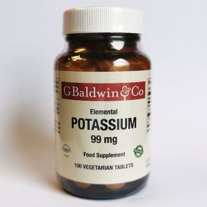 Baldwins Potassium 99mg 100 vegetarian tablets