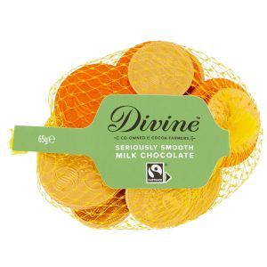 Divine Fairtrade Milk Chocolate Coins 65g