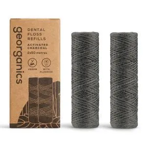 Georganics Charcoal Dental Floss Refill Pack 2 x 50m