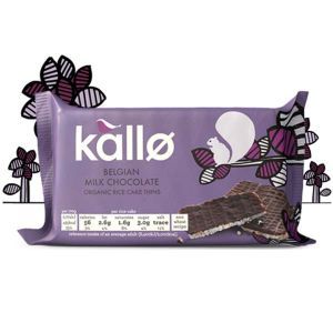 Kallo Belgian Milk Chocolate Rice Cake Thins 90g