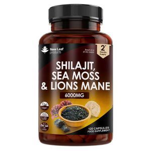 New Leaf Products Shilajit Sea Moss Lions Mane 120 Capsules