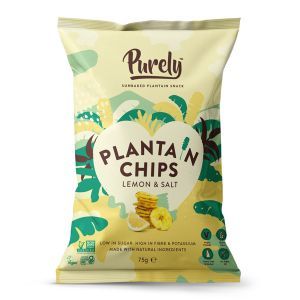 Purely Lemon & Salt Plantain Chips 75g