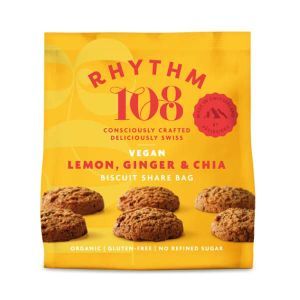 Rhythm 108 Lemon Ginger & Chia Biscuit Sharebag 135g
