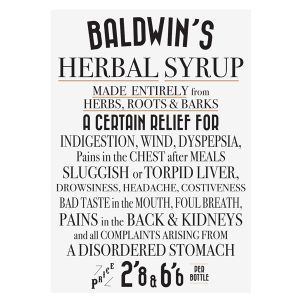 Baldwins Vintage Poster 'herbal Syrup'