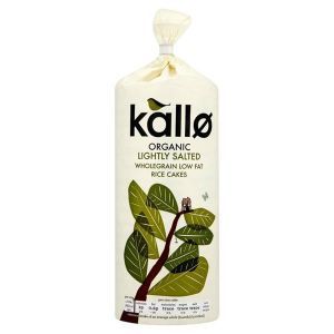 Kallo Organic Lightly Salted Wholegrain Low Fat Rice Cakes 130g