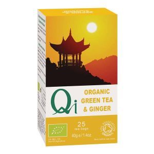 Qi Organic Green Tea & Ginger 25 Tea Bags