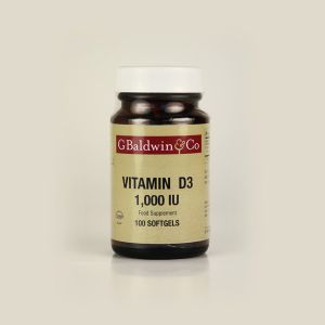 Baldwins Vitamin D3 1000iu 100 Softgels