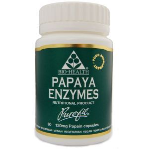 Bio-health Papaya Enzymes 120mg 60 Vegetarian Capsules