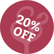 20% OFF. OFFER APPLIED AT BASKET