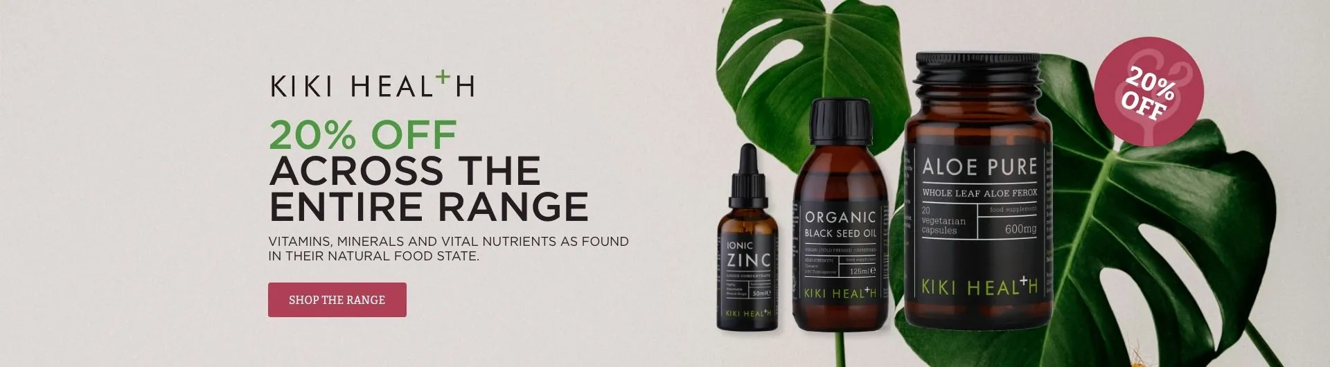 Kiki Health 20% off across the entire range