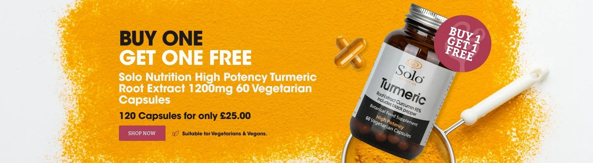 Buy One Get One Free on the Solo Turmeric